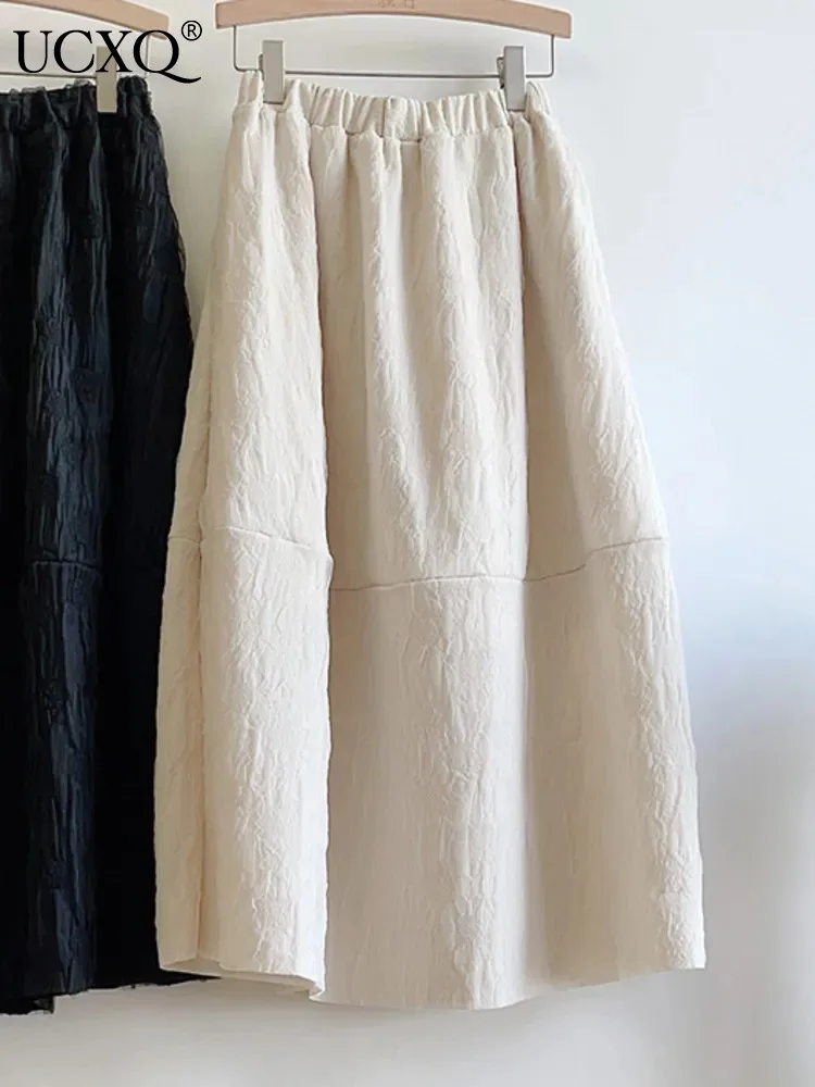 UCXQ 3D Fabric Korean Design High Waisted Temperament Umbrella Half Skirts Black Apricot Women's Skirt 2024 Spring Autumn 3A7114
UCXQ 3D Fabric Korean Design High Waisted Temperament Umbrella Half Skirts Black Apricot Women's Skirt 2024 Spring Autumn 3A7114