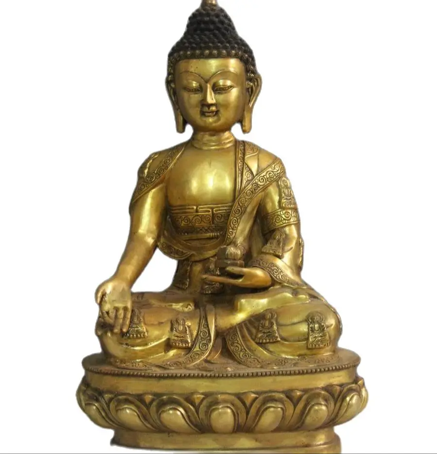 

42 CM TIbet Temple Bronze Copper Gild Sakyamuni Tathagata Shakyamuni Buddha God statue