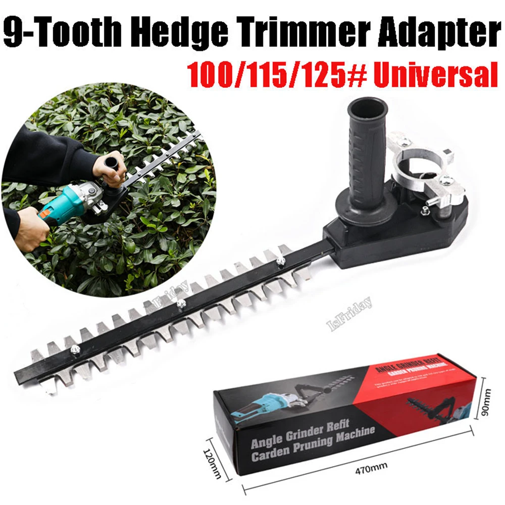 

New 9-Tooth Hedge Trimmer Adapter Attachment 450mm Lawn Mower, Angle Grinder to Cordless Hedge Trimmer Tools, Home Garden Tools