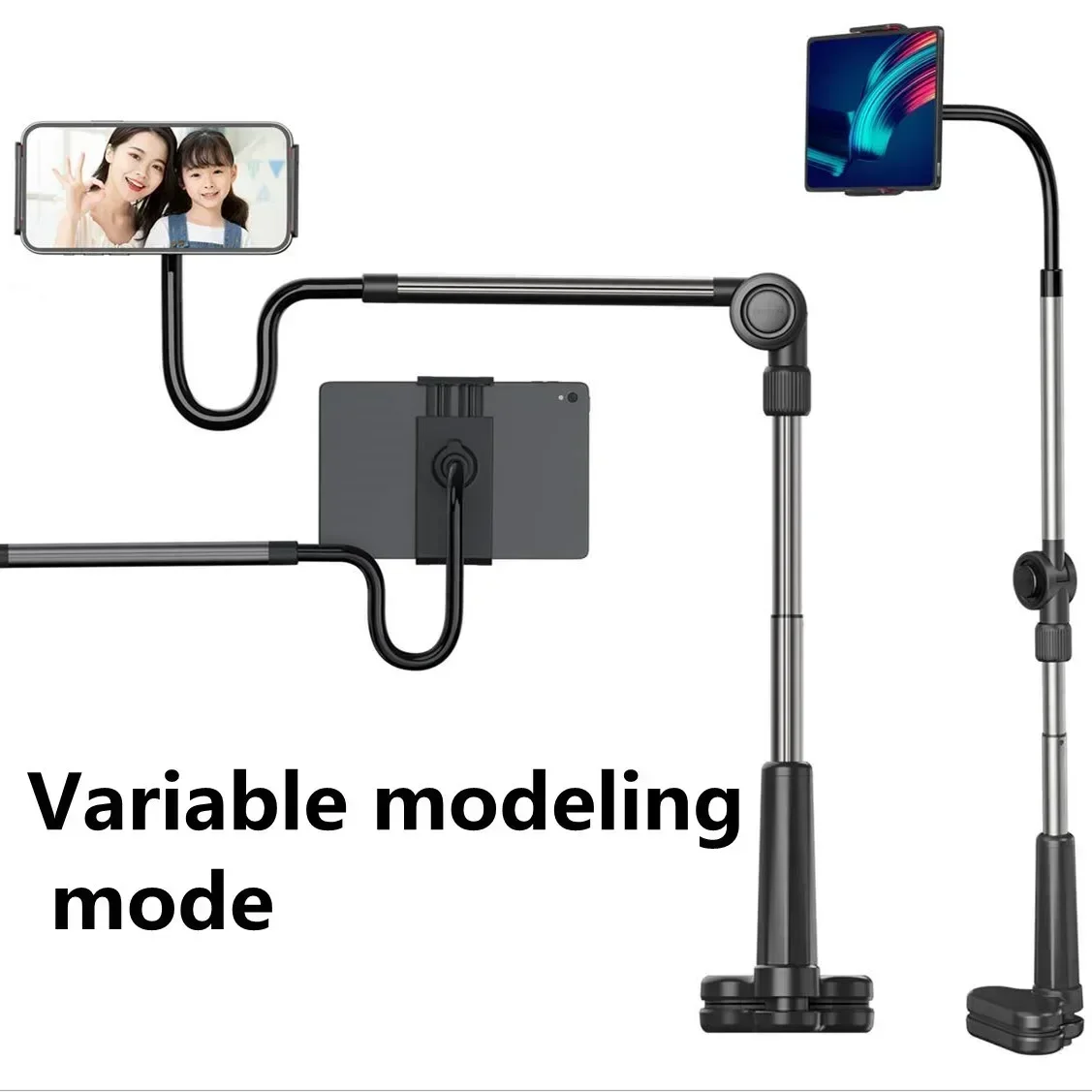 

Phone & Tablet Bed Holder Cellphone Stand Flexible Overhead Mount Clamp Clip for Desk Bedside Headboard for iPhone/iPad/Tablet