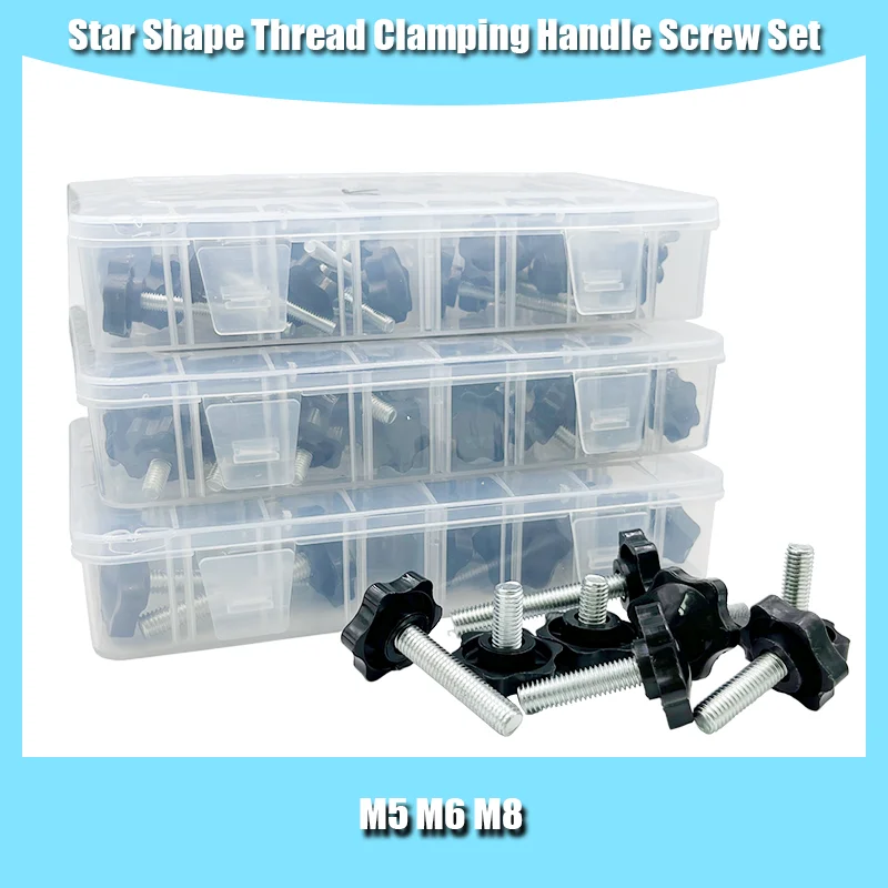 M5 M6 M8 Star Shape Thread Clamping Handle Bolt Bakelite Hand Knob Tightening Screw Industry Equipment Plastic Steel Set
M5 M6 M8 Star Shape Thread Clamping Handle Bolt Bakelite Hand Knob Tightening Screw Industry Equipment Plastic Steel Set