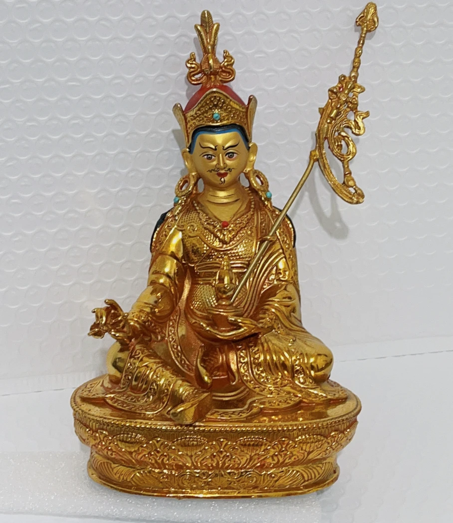 

50% OFF GOOD Tibet Nepal Buddhism gilding COPPER Padmakara Guru Rinpoche Buddha statue HOME Family Effective protection large