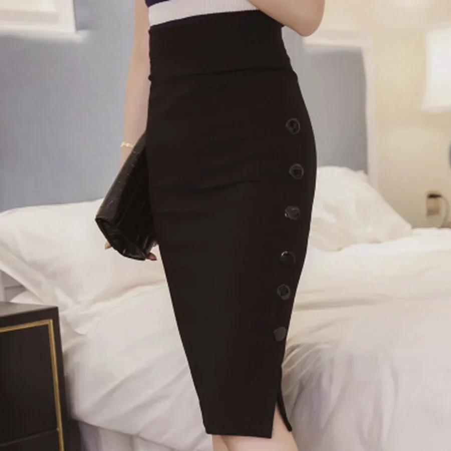 Oversized Fashion Women Work Midi Skirt OL Sexy Open Slit Button Slim Pencil Skirt Elegant Office Ladies Skirts Red Black P460
Oversized Fashion Women Work Midi Skirt OL Sexy Open Slit Button Slim Pencil Skirt Elegant Office Ladies Skirts Red Black P460