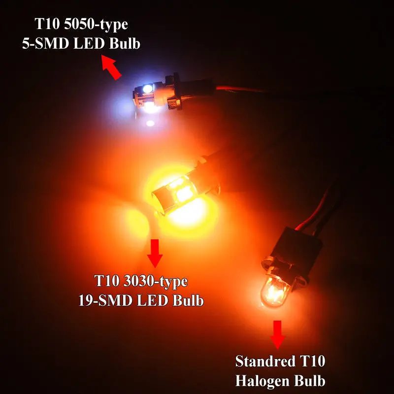 

LED Signal Light Bulb Package 3030 12V DC 1Pair Orange Amber 158 Car 175 Position 2827 2525 City W5WB T10 194NA