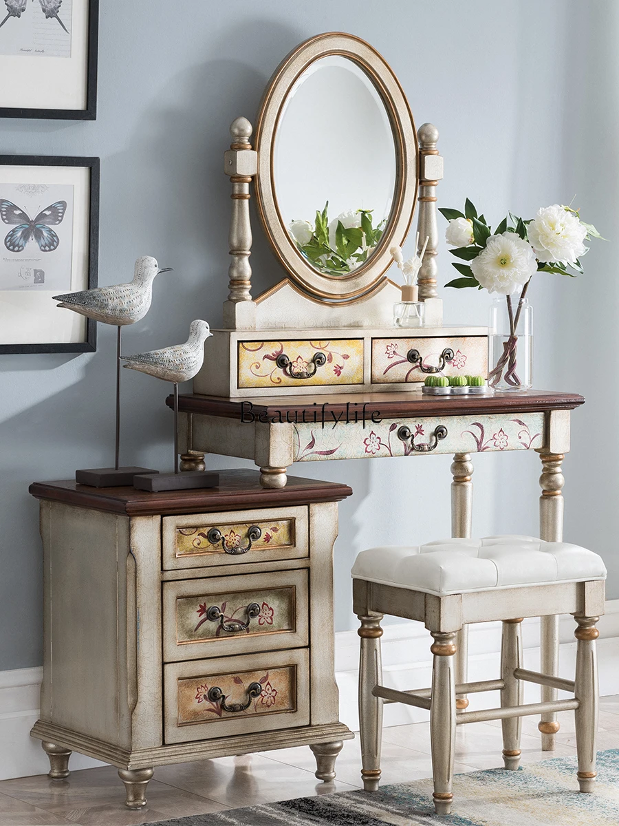 American Painted Hand-Painted Retro Vintage Classical Dressing Table Dressing Stool
American Painted Hand-Painted Retro Vintage Classical Dressing Table Dressing Stool