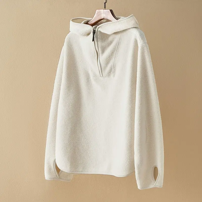 Hoodies Women Sweatshirts Zipper Full Sleeve Thick Pullovers Solid Loose Casual Spliced Sweatshirt Tops Autumn Winter 2023
Hoodies Women Sweatshirts Zipper Full Sleeve Thick Pullovers Solid Loose Casual Spliced Sweatshirt Tops Autumn Winter 2023