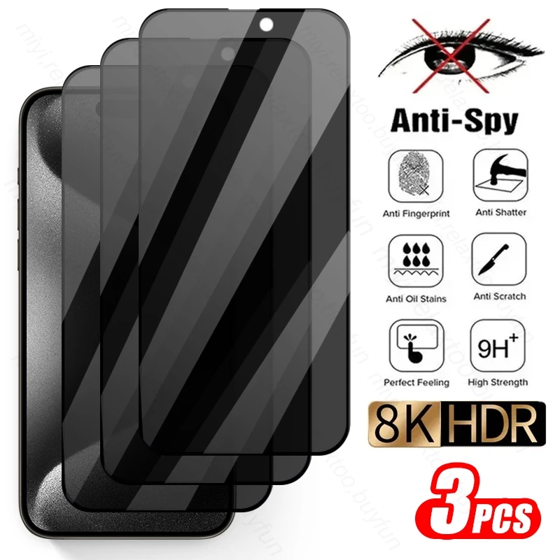 Iphone15Pro Glass 3PCS Anti-Spy Privacy Tempered Glass For Apple Iphone 15 Pro Max ProMax Plus Full Cover Screen Protectors Film
Iphone15Pro Glass 3PCS Anti-Spy Privacy Tempered Glass For Apple Iphone 15 Pro Max ProMax Plus Full Cover Screen Protectors Film