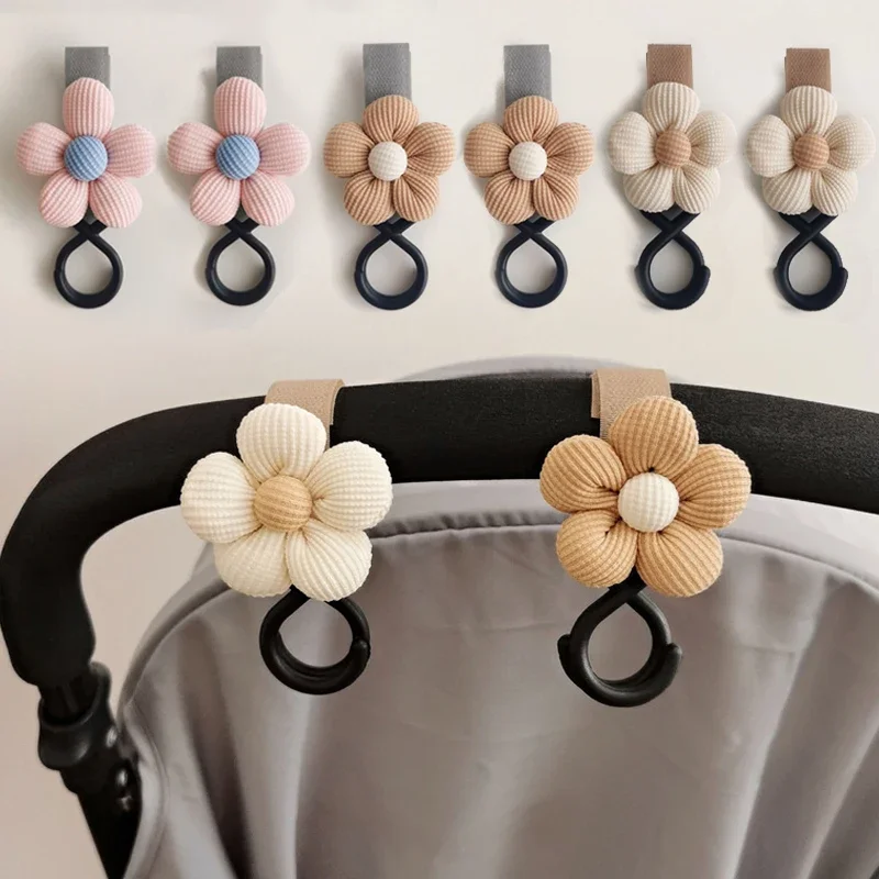 

Baby Stroller Hook Sweet Flower Children Cart Umbrella Hanging Bag Storage Loop Hook Infant Supplies Storage Accessories