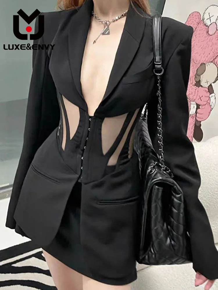 LUXE&ENVY 2023 Autumn New Fashion V-Neck Sexy Mesh Perspective Spicy Workplace Blazer Women
LUXE&ENVY 2023 Autumn New Fashion V-Neck Sexy Mesh Perspective Spicy Workplace Blazer Women