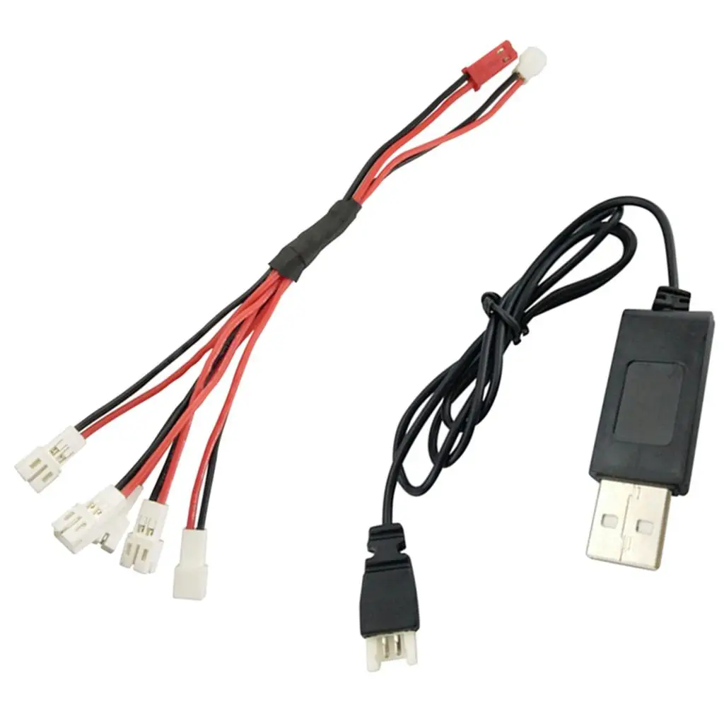 

5 in 2 Li-po Battery Cable Y Fixed USB 2.0 Charging Line for Wltoys V911 V922