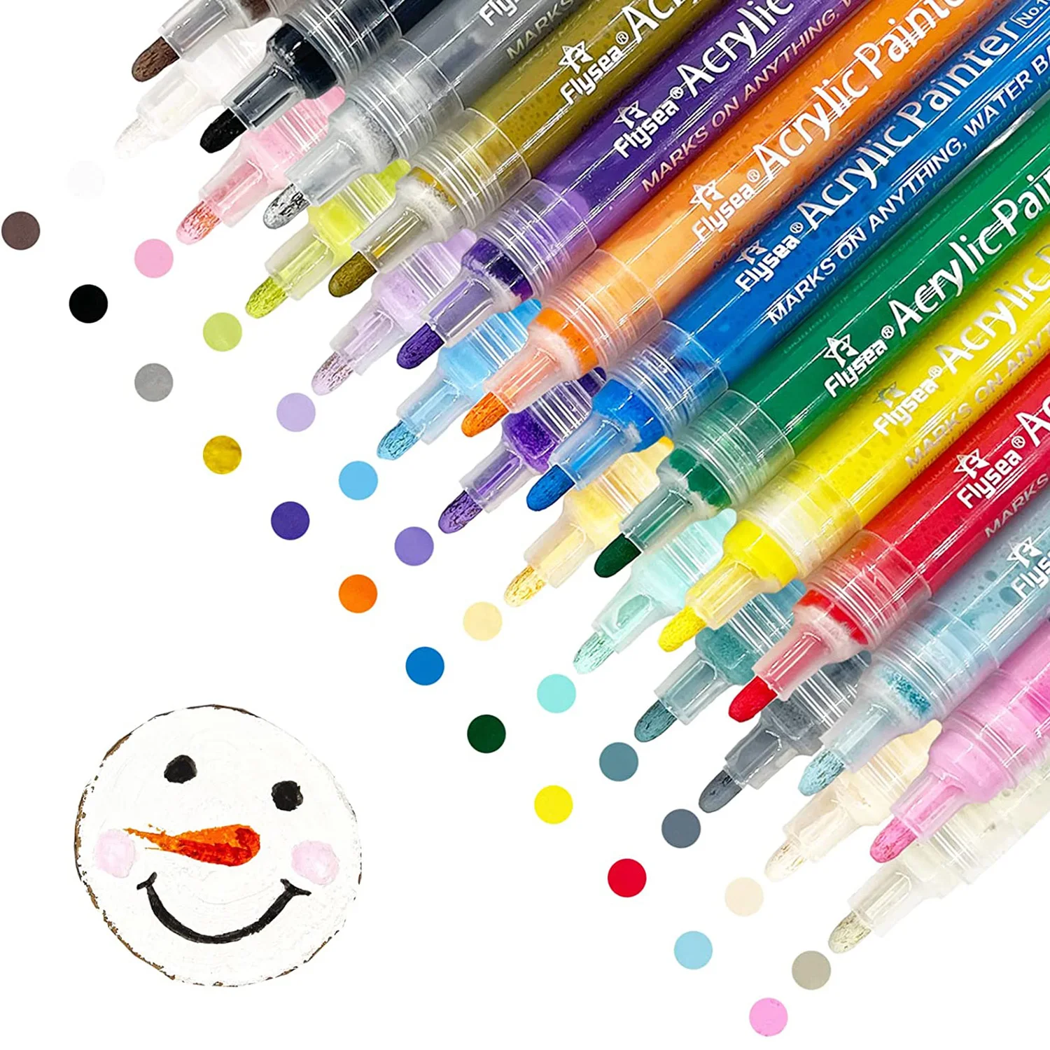 Acrylic Paint Pen for Rock Painting, 24 Colors Paint Marker for Rocks,Waterproof Paint Pen DIY Art Craft Supplies 3mm Medium Tip
Acrylic Paint Pen for Rock Painting, 24 Colors Paint Marker for Rocks,Waterproof Paint Pen DIY Art Craft Supplies 3mm Medium Tip