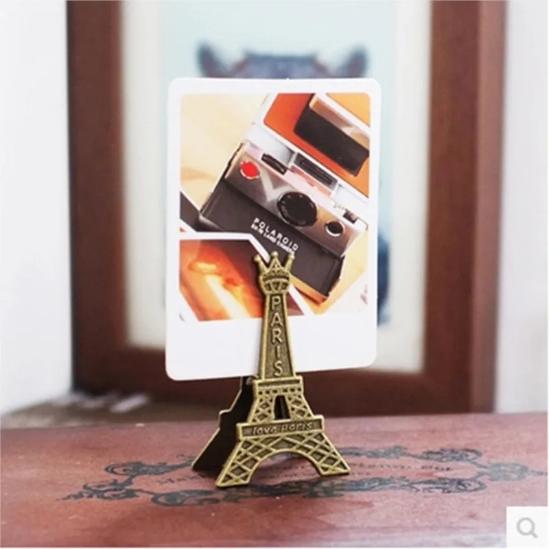 

5pcs Retro Style Paris Eiffel Tower Metal Clips Photo Bookmark Decoration Memo Paper Clip Card Note Holder Office Supplies