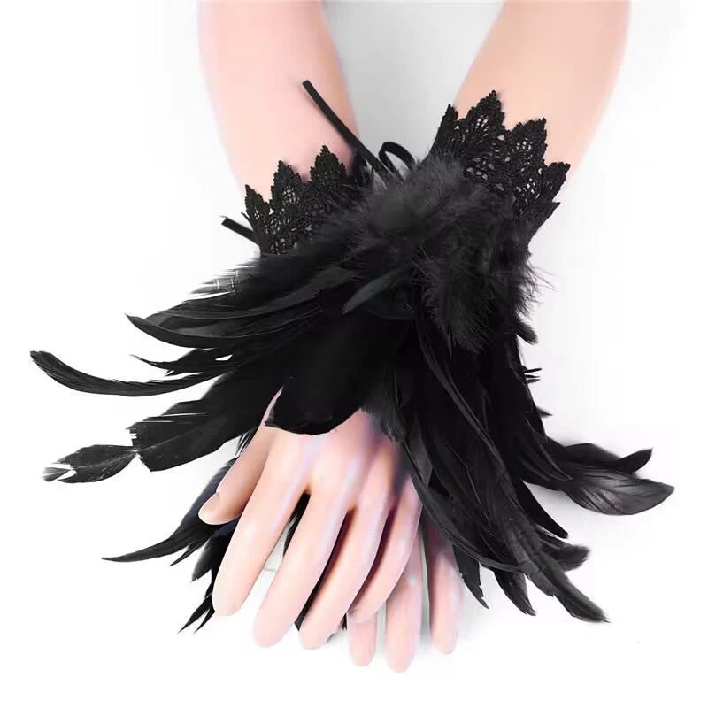 

Nail photo shoot background exaggerated feather cuff photograph decoration materials wrist sleeve bracelets manicure posing Prop