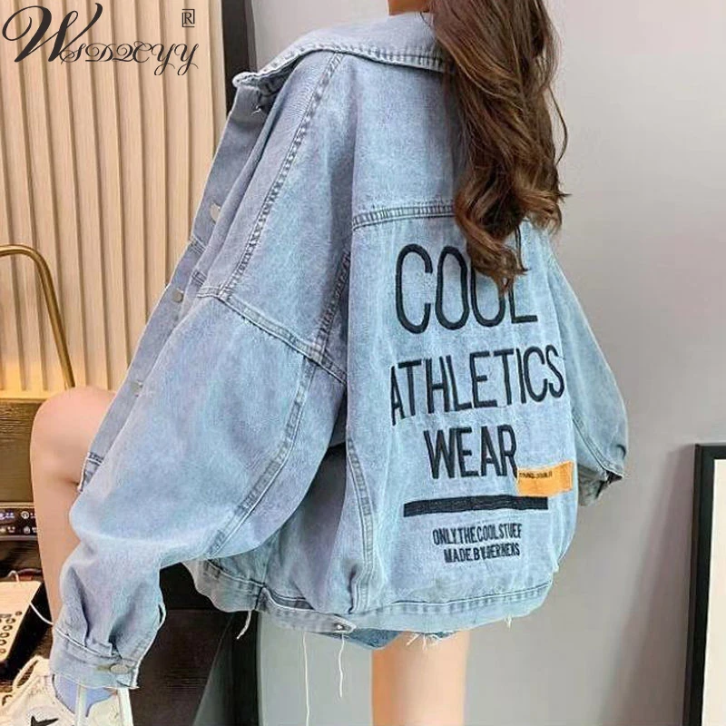 Oversized Denim Jacket Women 2023 Spring Autumn Vintage Boyfriend Jean Coat Streetwear Letter Embroidery Outwear Plus Size
Oversized Denim Jacket Women 2023 Spring Autumn Vintage Boyfriend Jean Coat Streetwear Letter Embroidery Outwear Plus Size