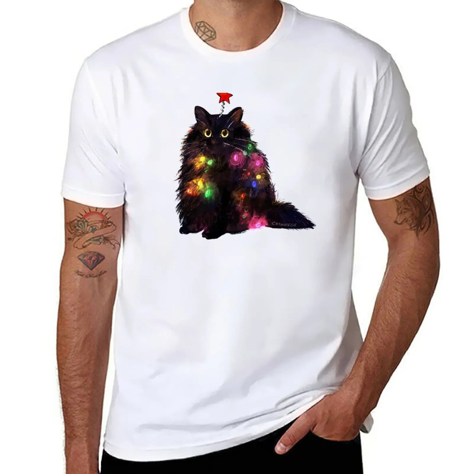 New 12 Day of Catmas Day 1: Christmas Lights Black Cat T-Shirt cute tops sublime t shirt t shirt men 
New 12 Day of Catmas Day 1: Christmas Lights Black Cat T-Shirt cute tops sublime t shirt t shirt men