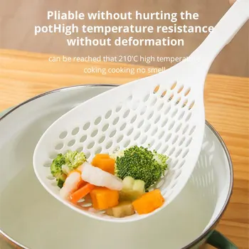 흰색 대용량 숟가락, 고온 견딘 만두, 누출 그물, 쉽게 변형 되지 않음, 주방 용품, 1 PC 상품 이미지