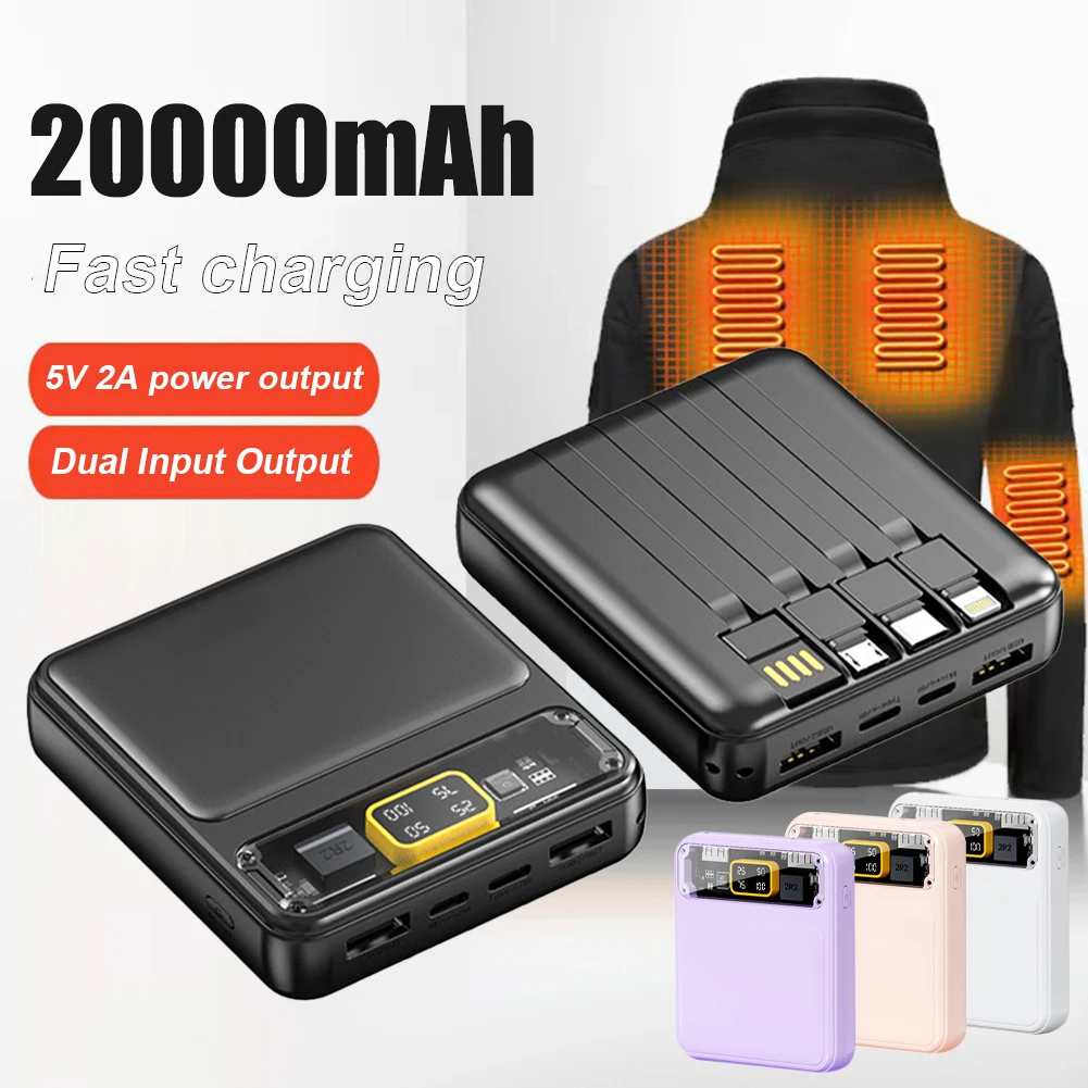 20000mAh Power Bank Portable Mini Mobile Charger Fast Charging External Battery Pack For Heating Vest Jacket Scarf Socks Gloves
20000mAh Power Bank Portable Mini Mobile Charger Fast Charging External Battery Pack For Heating Vest Jacket Scarf Socks Gloves