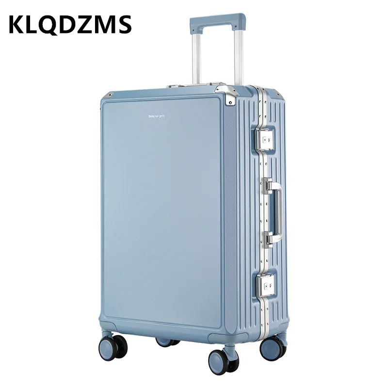 

KLQDZMS 20"22"24"26 Inch Luggage New Aluminum Frame Trolley Case Student Boarding Box Men's Password Box Rolling Suitcase