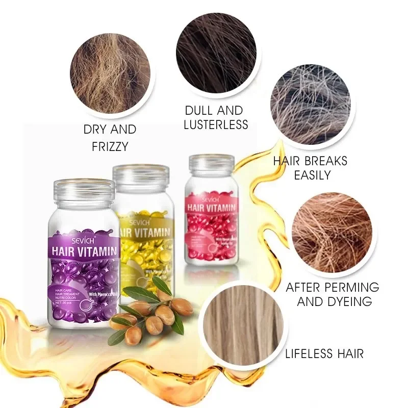 Sevich Smooth Silky Hair Vitamin Capsule Keratin Complex Oil Repair Damaged Anti-Loss Moroccan Hair Oil Anti Hair Loss Hair Care
Sevich Smooth Silky Hair Vitamin Capsule Keratin Complex Oil Repair Damaged Anti-Loss Moroccan Hair Oil Anti Hair Loss Hair Care