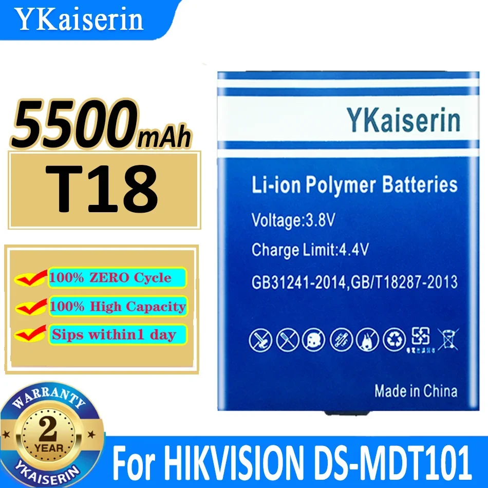 

Аккумулятор ykaisсеребрин на 5500 мА · ч для цифровой батареи HIKVISION DS-MDT101 GLE T18