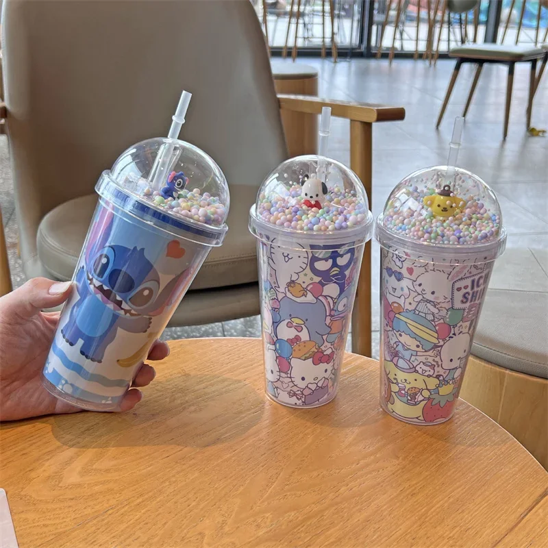 450ML Kuromi Stitch Cartoon Straw Cup Anime Lilo and Stitch Double-layer Plastic Water Cup for Children Portable Sports Bottle
450ML Kuromi Stitch Cartoon Straw Cup Anime Lilo and Stitch Double-layer Plastic Water Cup for Children Portable Sports Bottle