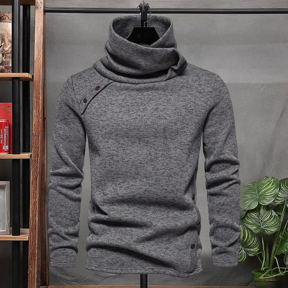Fall Winter Men Sweatshirt Knitted High Piled Collar Neck Protection Solid Color Thick Long Sleeve Pullover Elastic Warm Mid Len
Fall Winter Men Sweatshirt Knitted High Piled Collar Neck Protection Solid Color Thick Long Sleeve Pullover Elastic Warm Mid Len