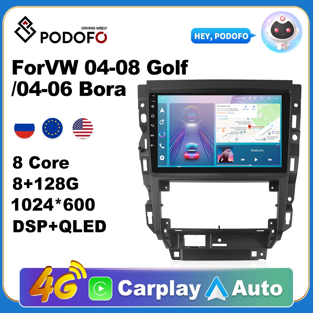Podofo 2din Android 11 Car Radio Multimidia Video Player For Volkswagen Golf 2004-2008/Volkswagen Bora 2004-2006 Navigation GPS
Podofo 2din Android 11 Car Radio Multimidia Video Player For Volkswagen Golf 2004-2008/Volkswagen Bora 2004-2006 Navigation GPS