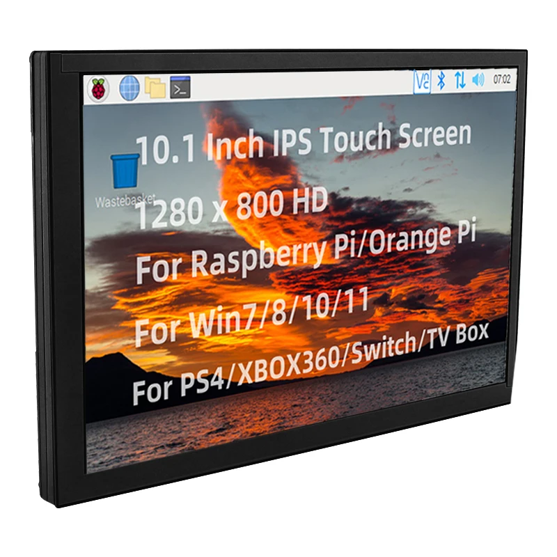 10.1 Inch IPS LCD for Raspberry Pi 5 / 4 Touch Screen 1024x600 / 1280x800 Display with Holder Monitor for Raspberry Pi 5 4B PC 10.1 Inch IPS LCD for Raspberry Pi 5 / 4 Touch Screen 1024x600 / 1280x800 Display with Holder Monitor for Raspberry Pi 5 4B PC