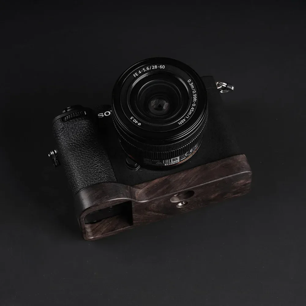 

Ebony Walnut Camera Plate Quick Release Accessories Wooden Hand Grip for Sony A7R4 A9M2 Arca Swiss Clamp Tripod Mount Stand