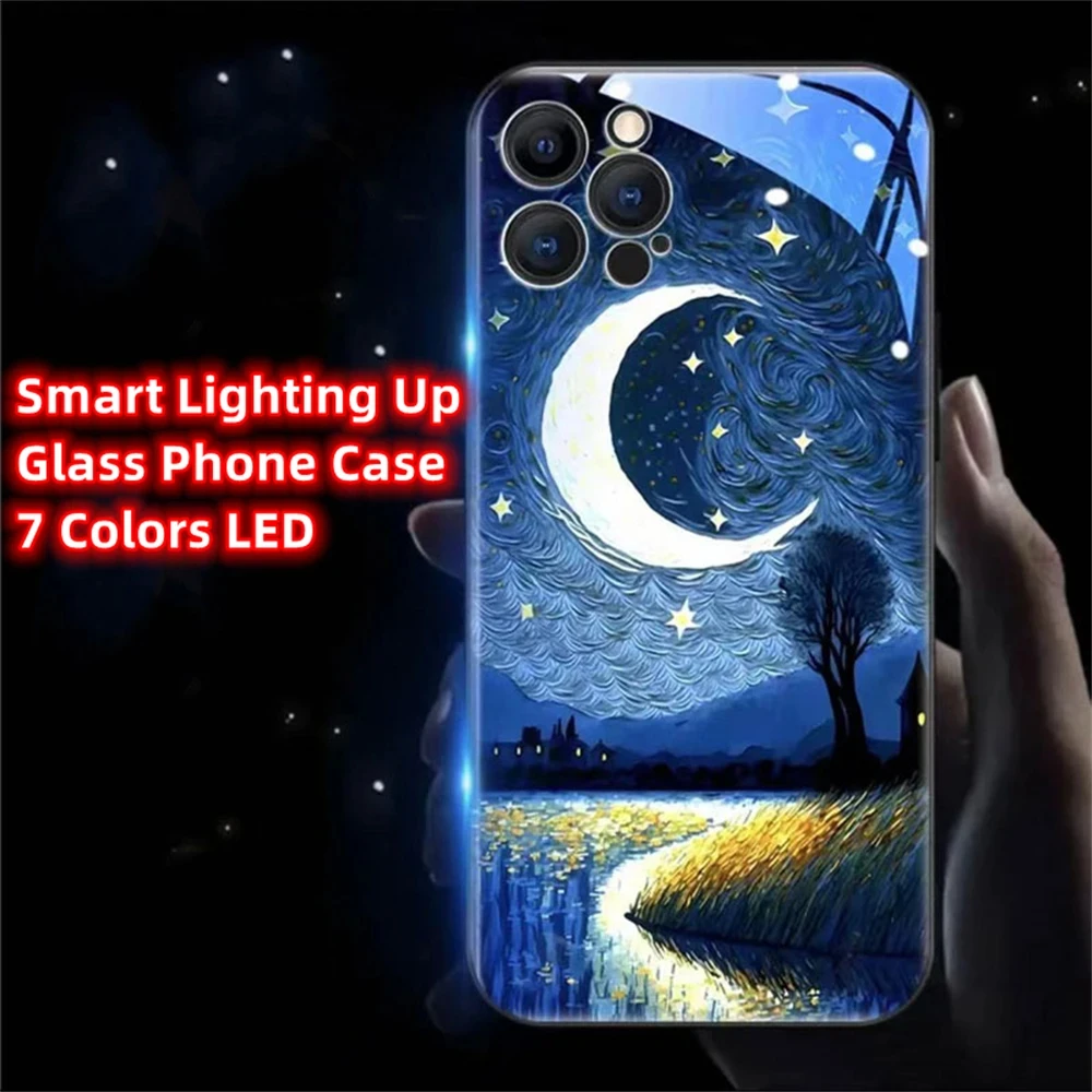 Painting Starry Night Luminous Glass LED Calling Light Up Phone Case For iPhone 15 14 13 12 11 Pro Max XR XS Plus 6 7 8 SE2020
Painting Starry Night Luminous Glass LED Calling Light Up Phone Case For iPhone 15 14 13 12 11 Pro Max XR XS Plus 6 7 8 SE2020