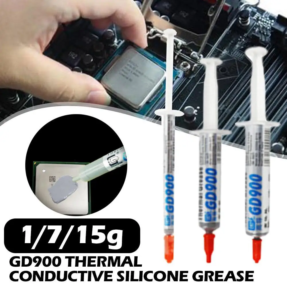 

Net Weight 1/3/7/15/30/150 Grams GD900-1 Thermal Conductive Grease Paste Plaster Heat Sink Compound for CPU GPU LED SSY SY CN