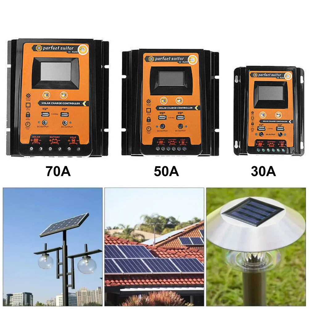 12/24V Intelligent PWM Solar Charger Controller 30/50/70A Solar Panel Regulator with Dual USB Port Auto Temperature Compensation
12/24V Intelligent PWM Solar Charger Controller 30/50/70A Solar Panel Regulator with Dual USB Port Auto Temperature Compensation