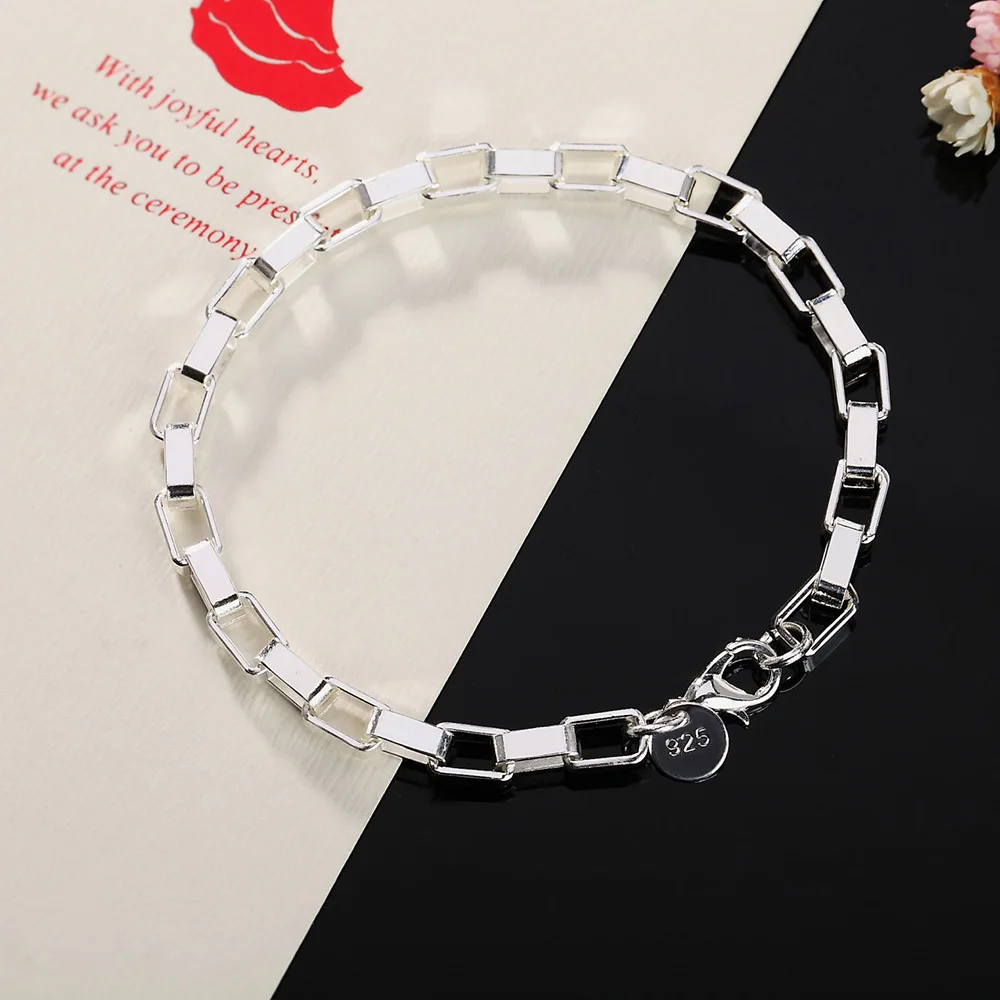 925 Sterling Silver Big Long 5MM Box Chain Bracelet Wedding Engagement Party for Women Man Fashion Charm Jewelry
925 Sterling Silver Big Long 5MM Box Chain Bracelet Wedding Engagement Party for Women Man Fashion Charm Jewelry