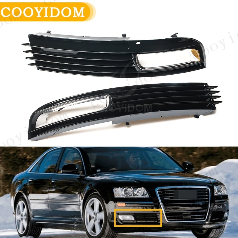 

For Audi A8 D3 2008 2009 2010 4E0807681AN 4E0807682AN Car Fog Light Grille Front Bumper Fog Light Frame Grille car-styling