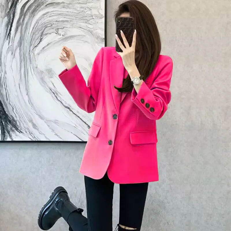 Women Blazer Casual Jacket Multi-Color Pocket All-Match Long Sleeved OL Autumn Winter Elegant Office Lady Coat Loose Solid Thin Women Blazer Casual Jacket Multi-Color Pocket All-Match Long Sleeved OL Autumn Winter Elegant Office Lady Coat Loose Solid Thin
