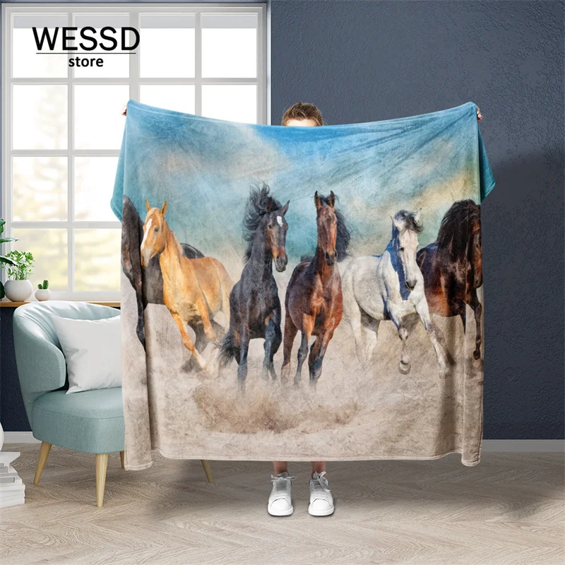 

Одеяло с лошадью, фланелевые покрывала с животным принтом для диванов, мягкое флисовое полотенце для тела, мужское одеяло для сна, для путешествий, спальни