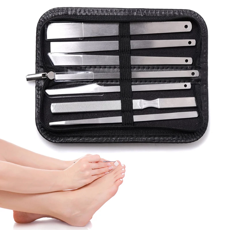 

7PCS Toenail Scraper Manicure Tools Feet Nail Ingrown Cuticle Pedicure Knife Set Dead Skin Remover Files Foot Care Pedicure Tool