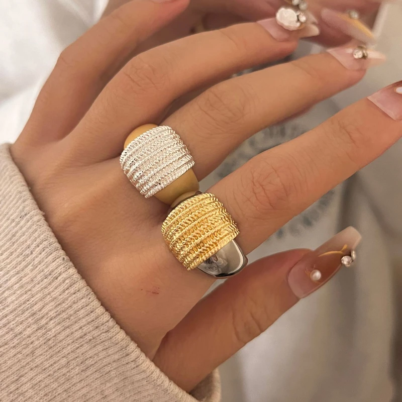 Bilandi-Anneaux d'épissage en métal vintage pour femmes, bijoux de tempérament, cadeaux de fête, accessoires populaires, tendance de la mode, nouveau, 2023 5