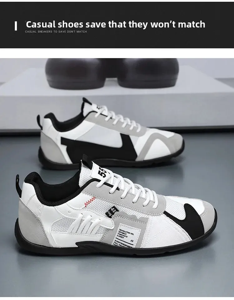 Low-Top Men's Casual Shoes Breathable Retro Sporty Style Summer New Fashion Trendy Bean Board Shoes Comfortable Rubber Sole Low-Top Men's Casual Shoes Breathable Retro Sporty Style Summer New Fashion Trendy Bean Board Shoes Comfortable Rubber Sole