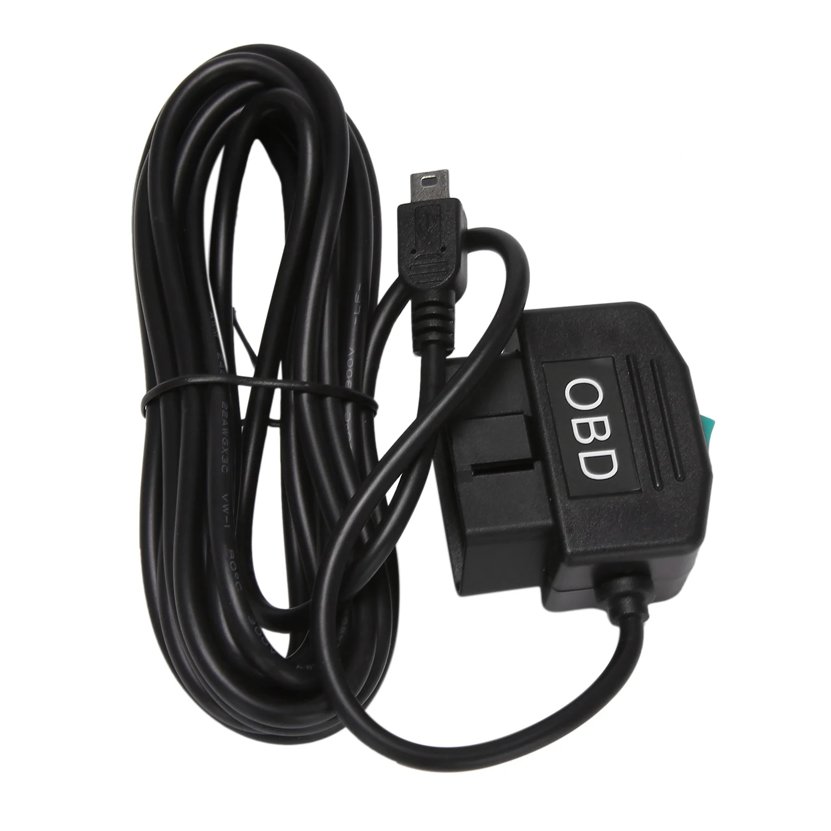 

Output 5V 3A USB Ports Car OBD Adapter Power Box 3.5 Meters Cable Switch Line for DVR Charging (V3