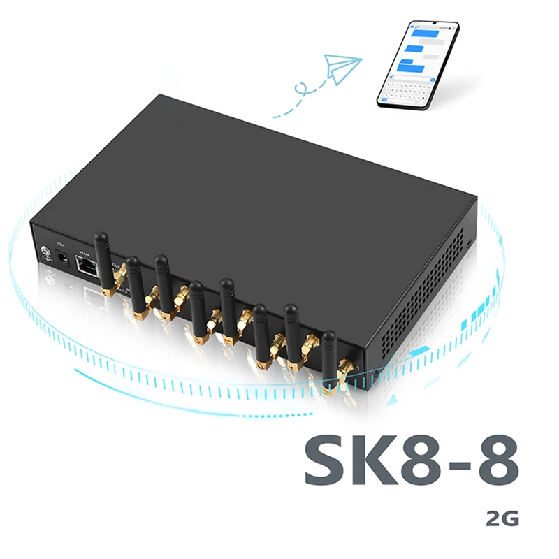 

2G SK8-8 sim goip gateway esim voip gateway 8Ports 8sims sms call forward quectel 5g modem wholesale dropshipping