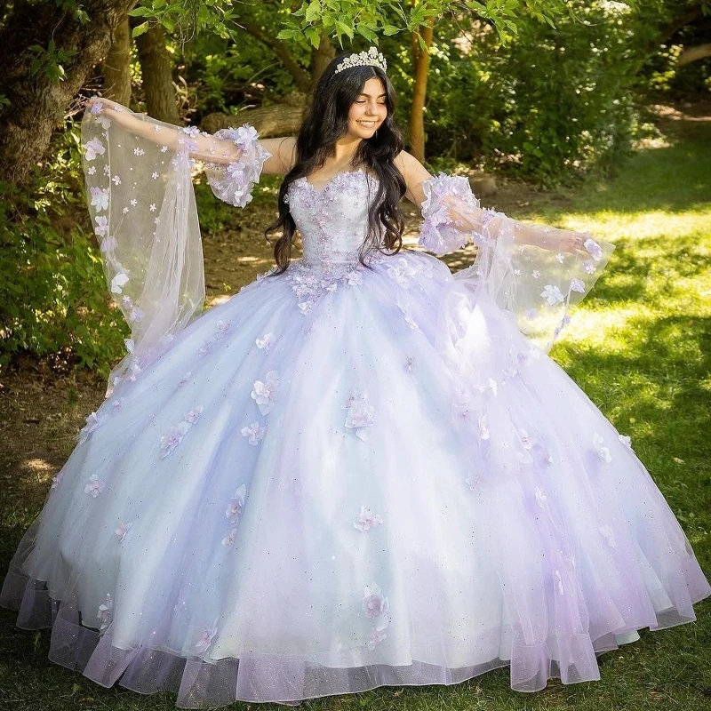 Sexy Sweetheart Quinceanera Dresses Ball Gown Off The Shoulder Long Sleeve Floral Appliques Lace Handmade Flowers Sweet 15 Party
Sexy Sweetheart Quinceanera Dresses Ball Gown Off The Shoulder Long Sleeve Floral Appliques Lace Handmade Flowers Sweet 15 Party