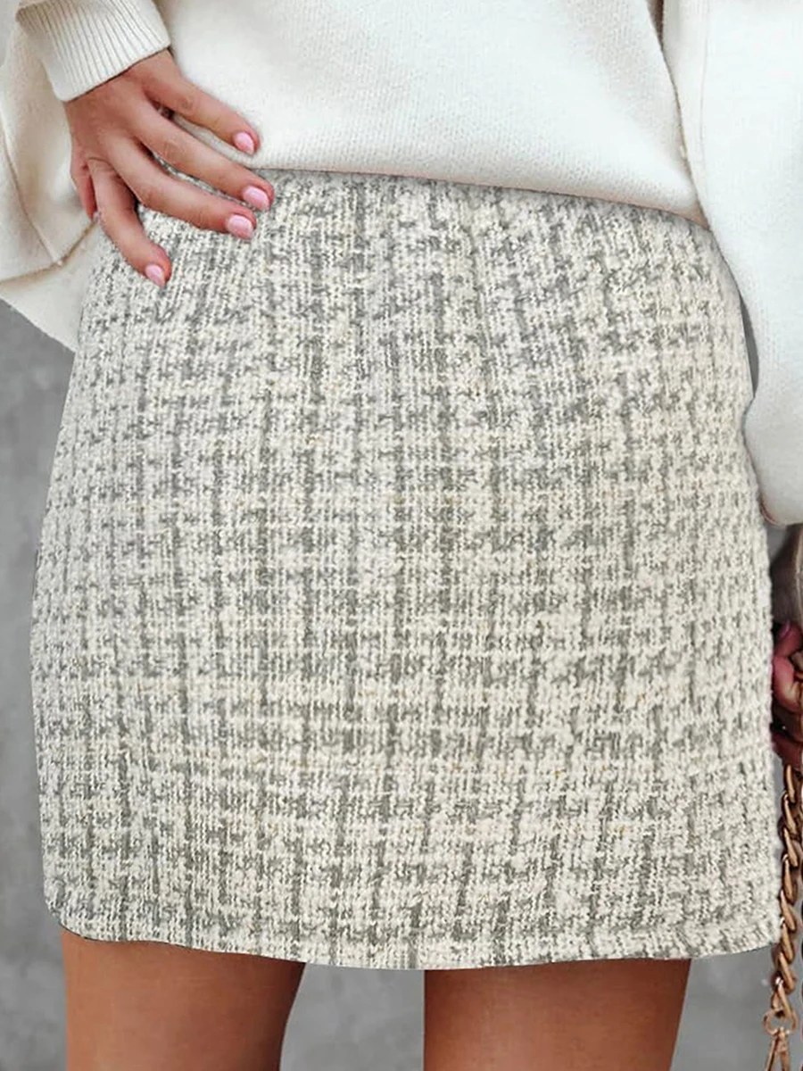 

Женская мини-юбка в клетку, с завышенной талией и декоративными пуговицами
