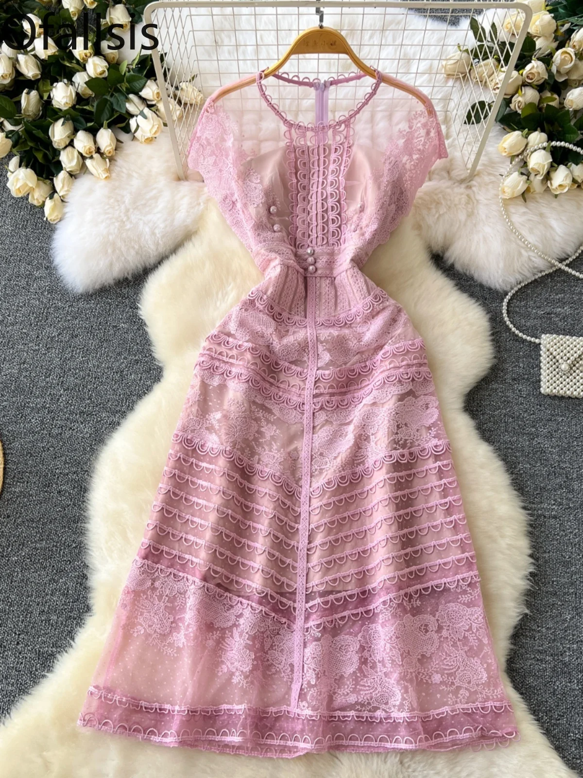 Ofallsis French Socialite Retro Elegant Dress 2024 Women's Heavy Industry Embroidery Hook Flower Lace Waistband Slimming Dresses
Ofallsis French Socialite Retro Elegant Dress 2024 Women's Heavy Industry Embroidery Hook Flower Lace Waistband Slimming Dresses