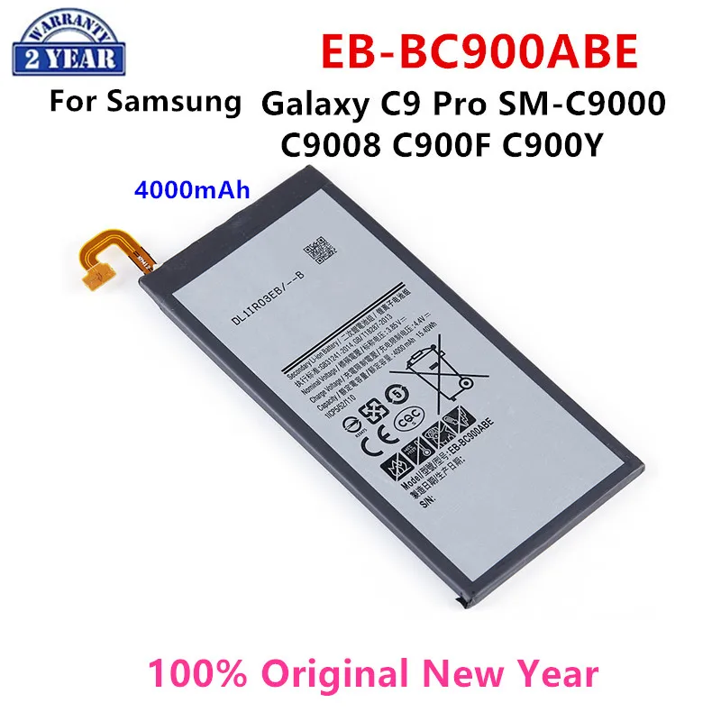 Оригинальная деталь SAMSUNG 4000 мАч, Сменный аккумулятор для Samsung Galaxy C9 Pro, EB-BC900ABE C9008 C900F C900Y
Оригинальная деталь SAMSUNG 4000 мАч, Сменный аккумулятор для Samsung Galaxy C9 Pro, EB-BC900ABE C9008 C900F C900Y