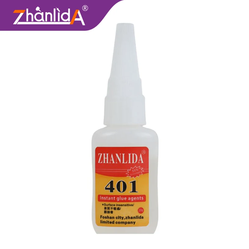 

20g Zhanlida 401 Instant Super Glue Strong Metal Plastic Rubber Ceramic Bonding Wood Leather Glue Quick Drying Glue