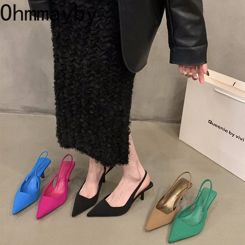 Дизайнерские летние женские сандалии с острым носком, модные элегантные туфли на высоком каблуке, женские мюли, классические туфли-лодочки 
Дизайнерские летние женские сандалии с острым носком, модные элегантные туфли на высоком каблуке, женские мюли, классические туфли-лодочки