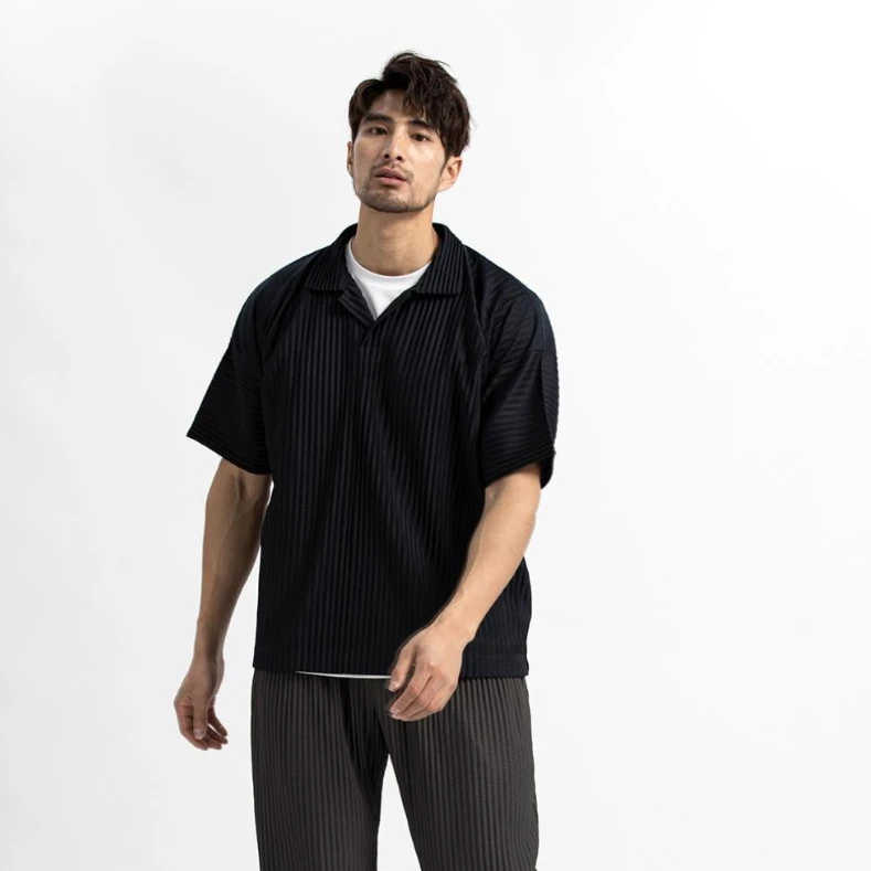 Рубашка-поло YUDX Miyake Мужская Плиссированная, топ с короткими рукавами, с лацканами, дышащая Свободная Повседневная сорочка, однотонная, лето 2023
Рубашка-поло YUDX Miyake Мужская Плиссированная, топ с короткими рукавами, с лацканами, дышащая Свободная Повседневная сорочка, однотонная, лето 2023