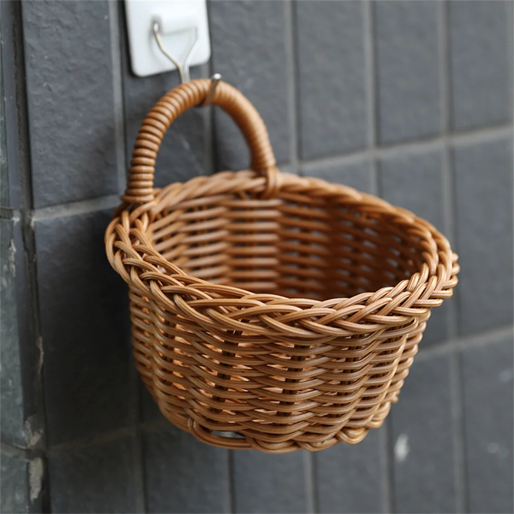 Plastic Imitation Rattan Wall Hanging Basket Purely Hand-woven Rattan Storage Basket Kitchen Fruit Vegetable Storage Basket
Plastic Imitation Rattan Wall Hanging Basket Purely Hand-woven Rattan Storage Basket Kitchen Fruit Vegetable Storage Basket