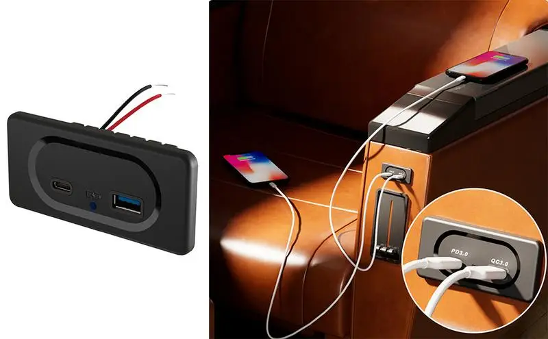 Phone Car Charger QC3.0 PD3.0 Quick USB Socket Hub Fast Charging 12V/24V USB Power Panel For auto Electronics Accessories
Phone Car Charger QC3.0 PD3.0 Quick USB Socket Hub Fast Charging 12V/24V USB Power Panel For auto Electronics Accessories